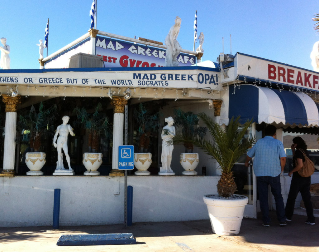 Mad Greek Restaurant, Food and Drink, Baker, California Travel, Road Trips