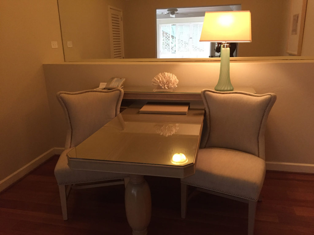 Work desk, dining table, Laguna Beach hotel