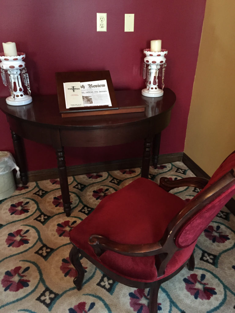 Tonopah, Nevada, Mizpah Hotel, ghost towns, historic hotels, accommodations