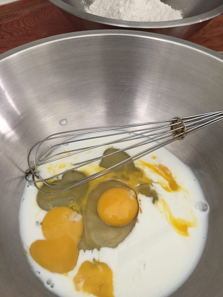 Brioche bread recipe mixing the eggs, sugar, milk, and butter those someday goals