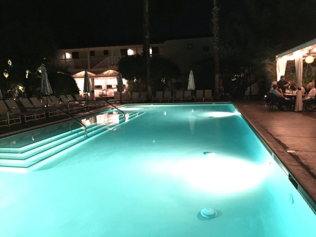 Colony Palms Hotel The Pool at Night Palms Springs California Those Someday Goals