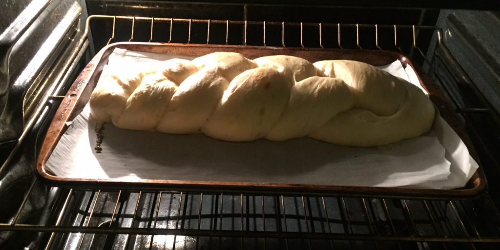 Challah Bread puffing up in the oven Those Someday Goals