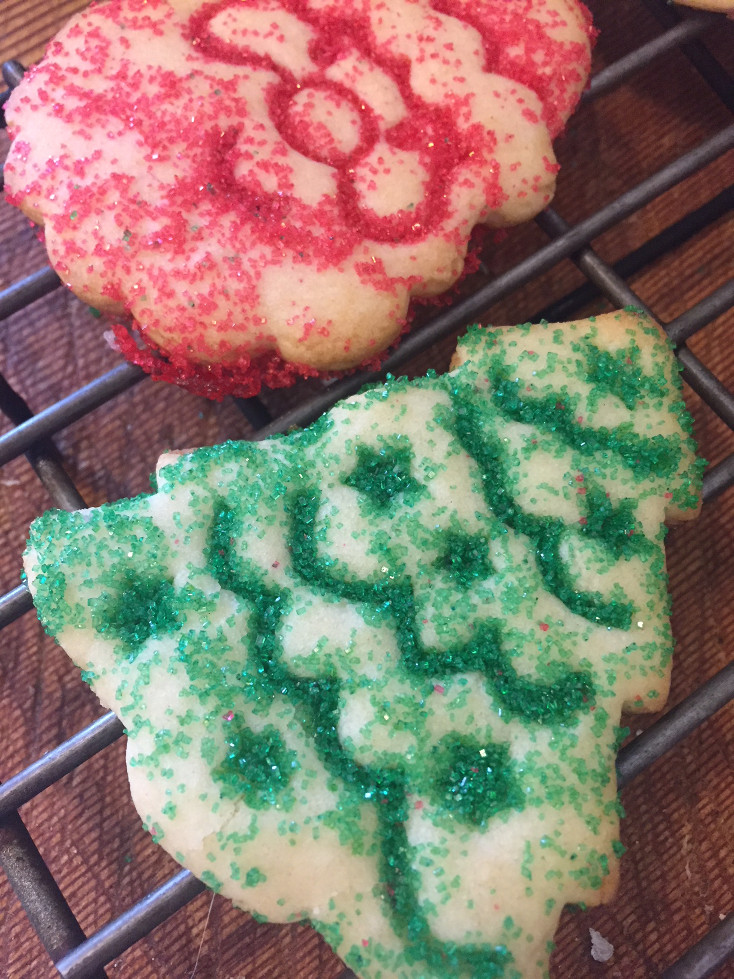 Decorated with red and green sanding sugar Christmas Sugar Cookies Recipe Holidays Those Someday Goals
