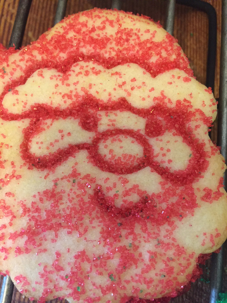 red sanding sugar santa Christmas Sugar Cookies Recipe Holidays Those Someday Goals