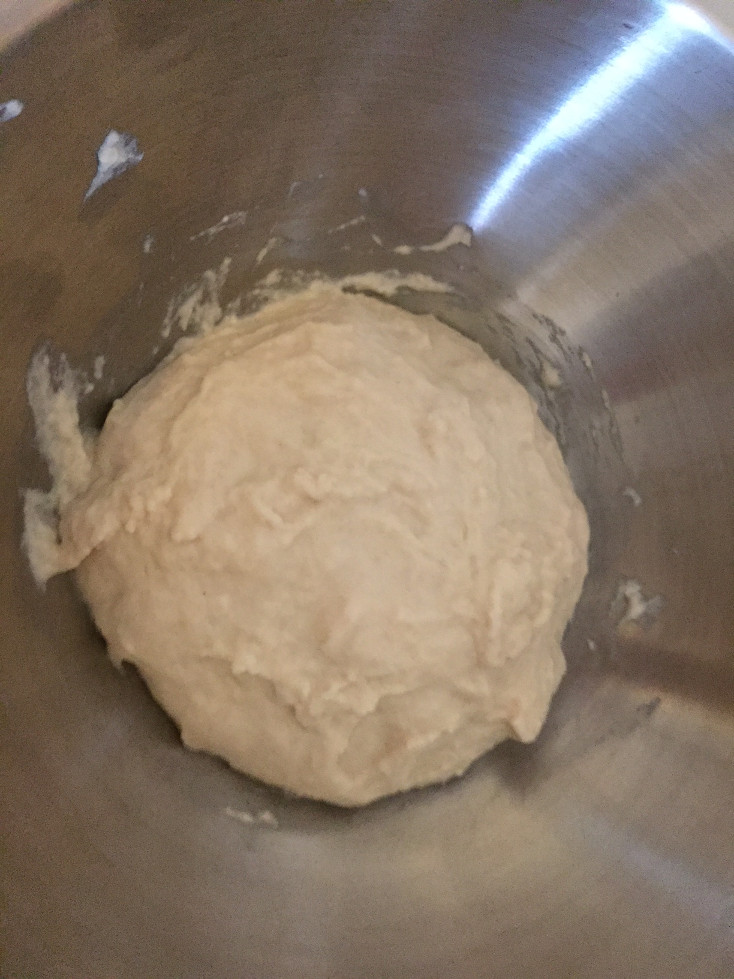 Starter is smoother, but still rough before sitting overnight hard rolls recipe bread baking those someday goals