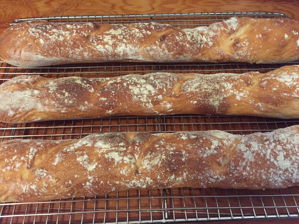 Three baguettes cooling on a wire rack Baguette Recipe Paul Hollywood Those Someday Goals