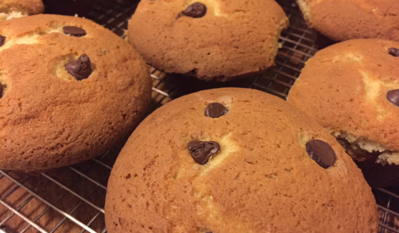 Huge muffin tops Banana Chocolate Chip Muffins Recipe Baking Those Someday Goals