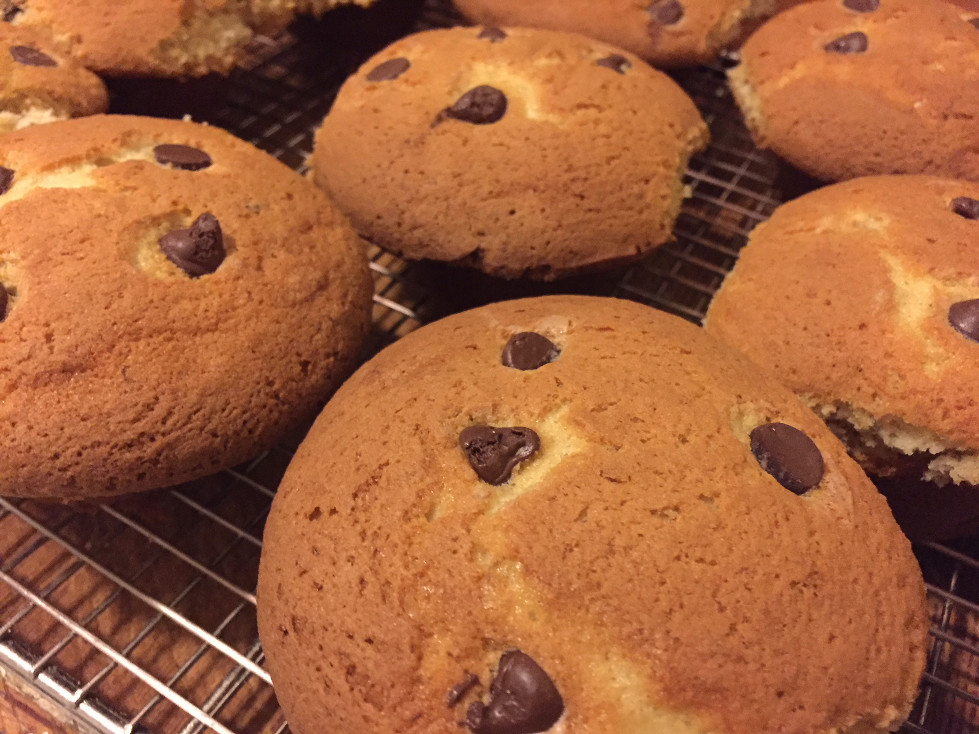 Huge muffin tops Banana Chocolate Chip Muffins Recipe Baking Those Someday Goals