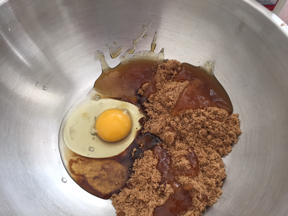 Eggs, honey, brown sugar in steel mixing bowl simple honey cake recipe baking those someday goals
