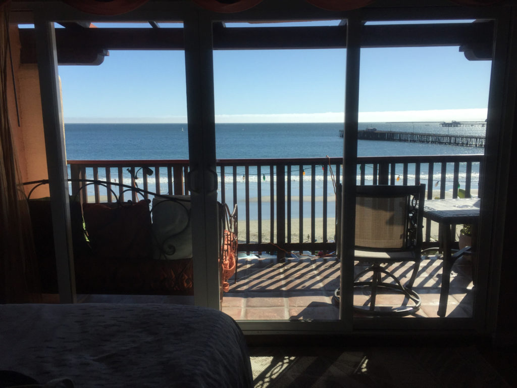 View from the bedroom at Inn at Avila Avila Beach hotel Those Someday Goals