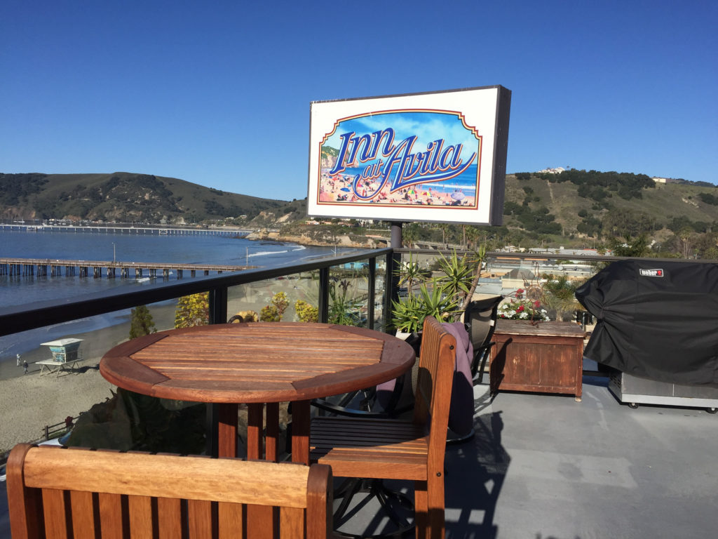 The view from Joe's Cafe on the rooftop of Inn at Avila Avila Beach hotel Those Someday Goals