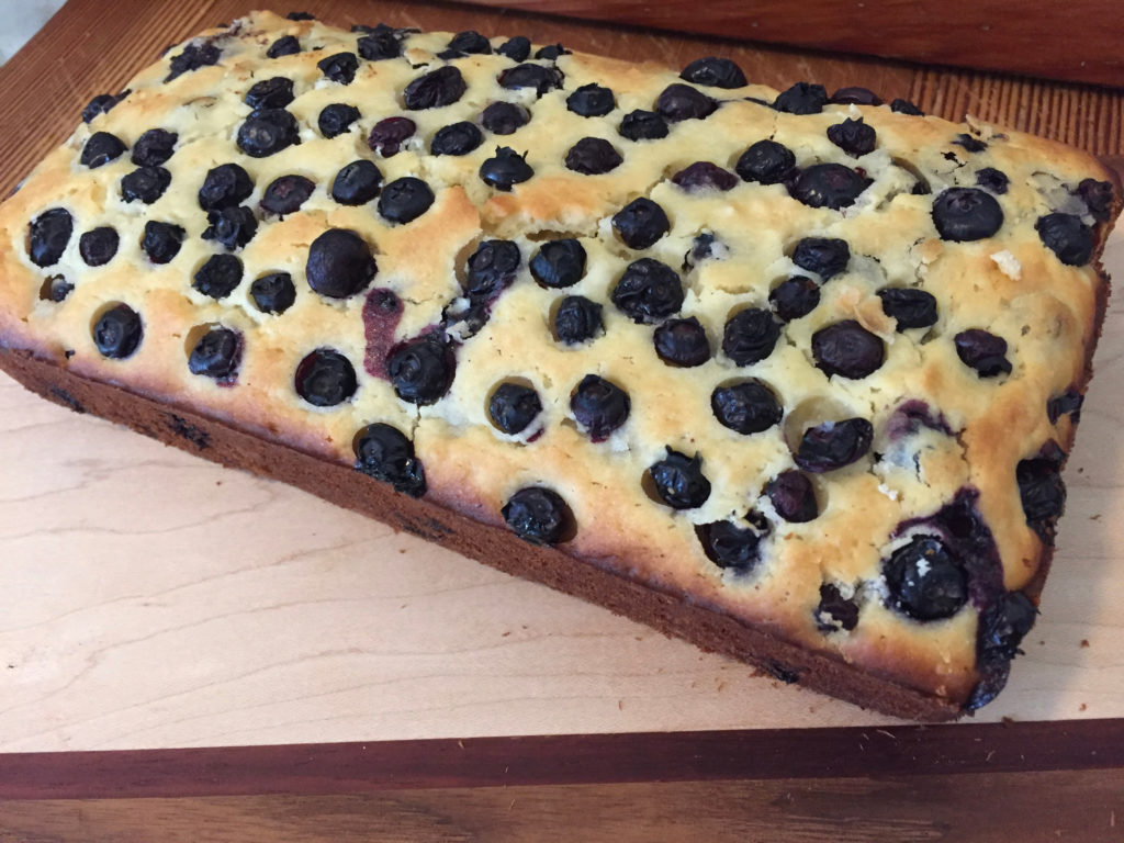 Cooling on a bread board Blueberry Lemon Bread Recipe baking Those Someday Goals