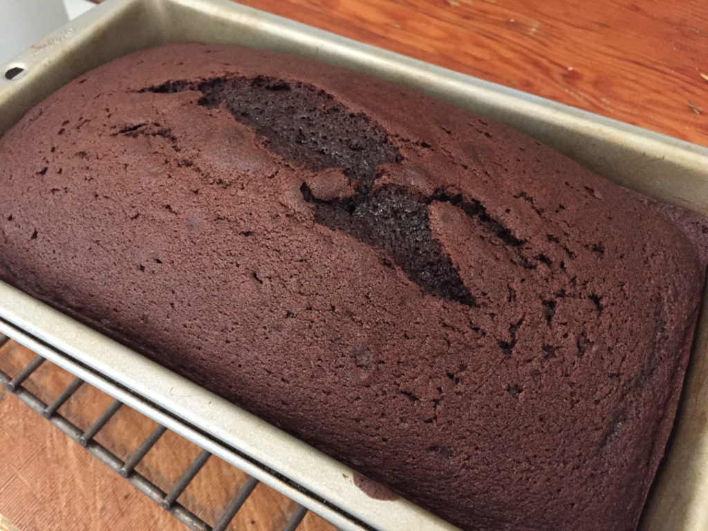 Chocolate Pound Cake Recipe Loaf cooling on rack Ingredients Those Someday Goals