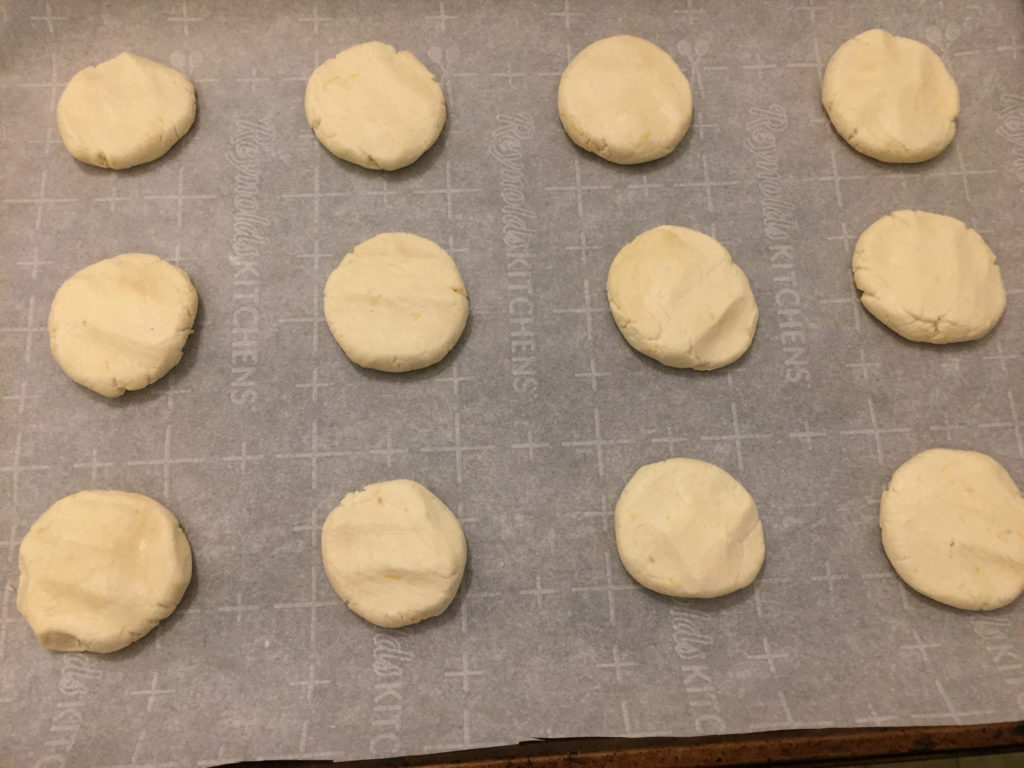 Dough balls flattened on baking tray Butter Cookies Recipe Baking Those Someday Goals