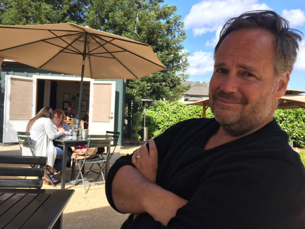 Andy in the Courtyard Napa Valley Winery Elizabeth Spencer Tasting Room Those Someday Goals