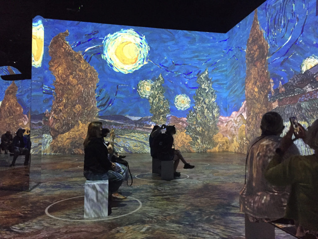 Immersive Van Gogh Los Angeles on the benches Immersive Art Exhibit Those Someday Goals