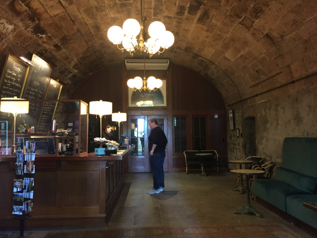 Entrance to the chateau and the museum Andy setting up the wine tasting Inglenook Winery Napa Valley Wineries Those Someday Goals