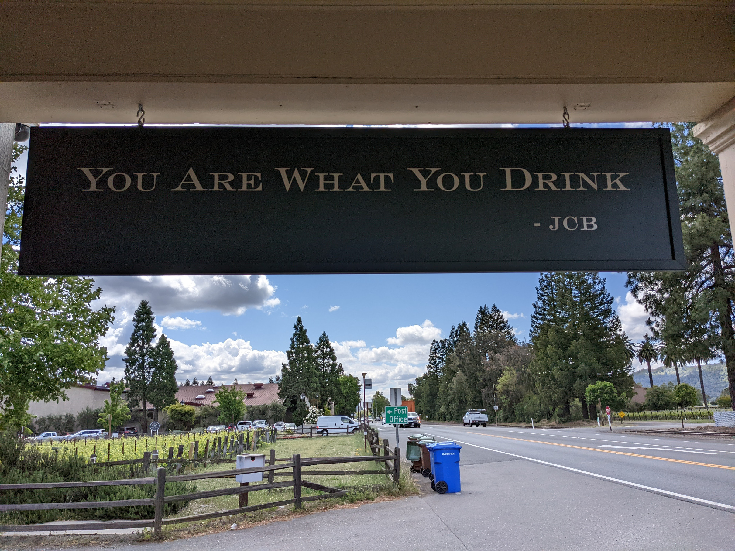 Napa Valley wine tasting You Are What You Drink JCB Quote Oakville Grocery Photo by Andrew Gerngross Those Someday Goals