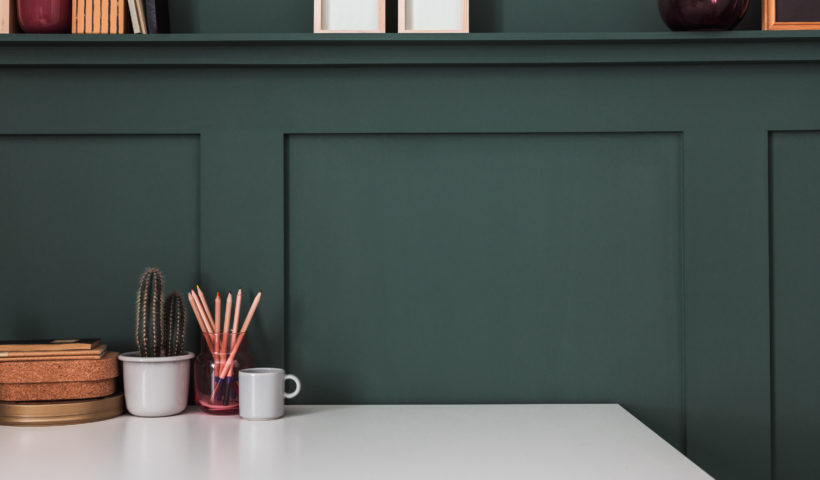 Joy Decorating Minimalism Office Decor Dark Green Walls Moody Colors Those Someday Goals