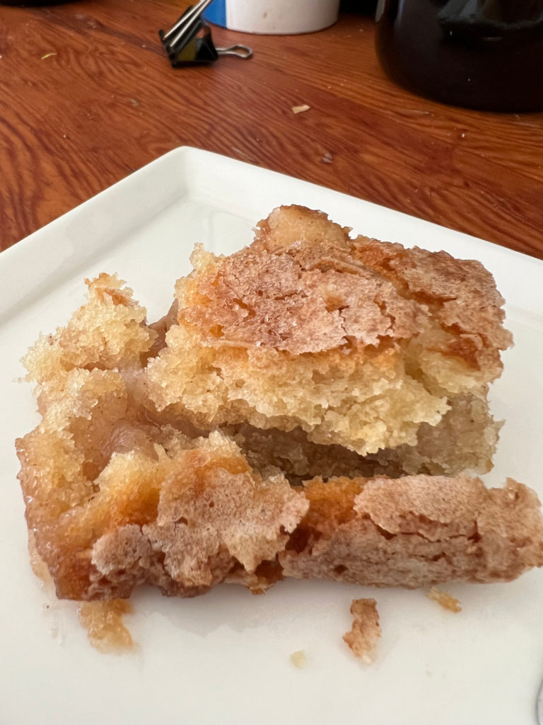 Slice of apple cobbler on a white dish Holiday Dessert Apple Cobbler Those Someday Goals Baking