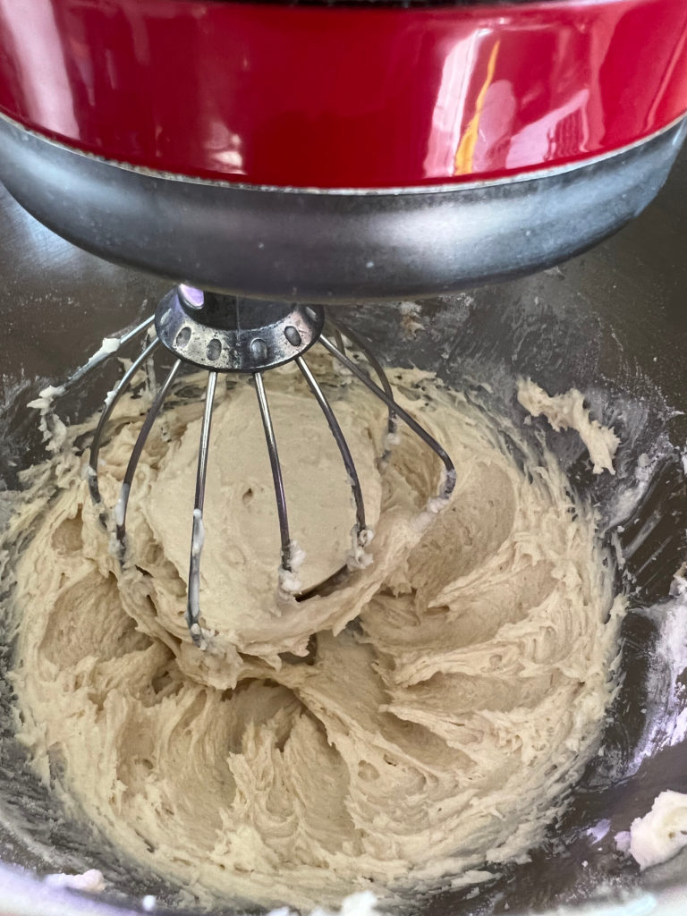 Apple cobbler topping in the stand mixer Those Someday Goals Baking