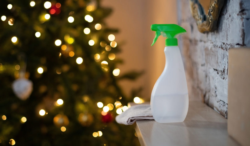 Holiday Cleaning Tips Mantel Christmas Tree Cleaning Bottle Rag Those Someday Goals