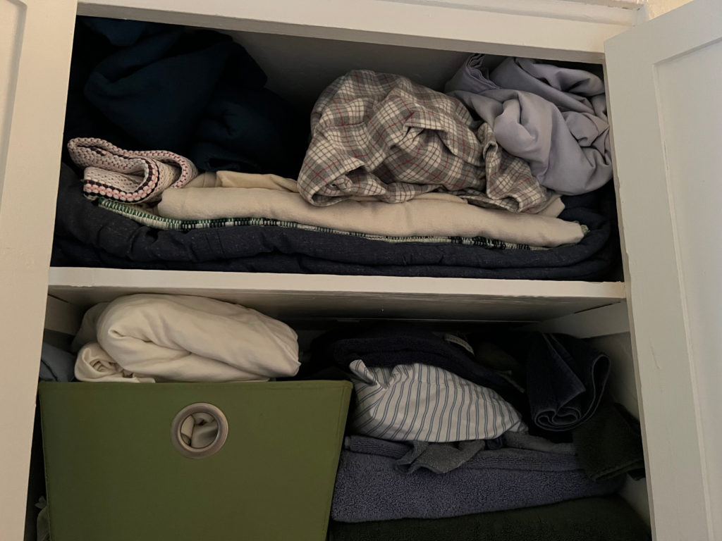 Linen closet sheets and towels decluttering the linen closet Those Someday Goals