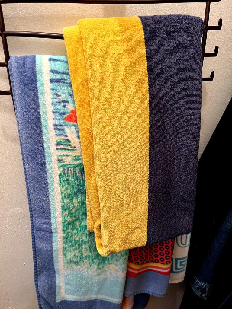Decluttering challenge beach towels hanger organization tips Those Someday Goals