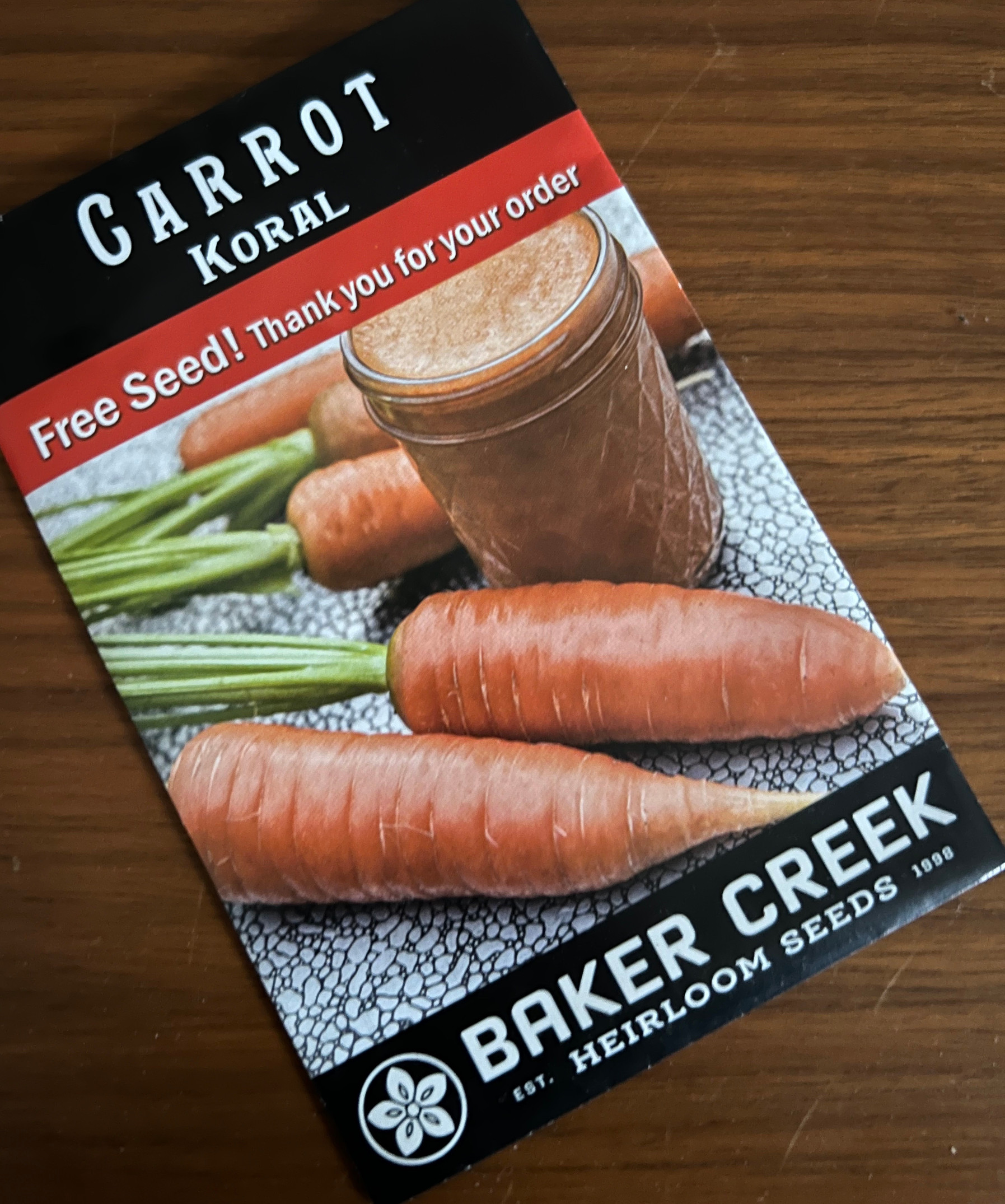 Koral Carrot Test Seed Packets Chaos Gardening Baker Creek Heirloom Seeds Container Gardens Small plots Urban gardens