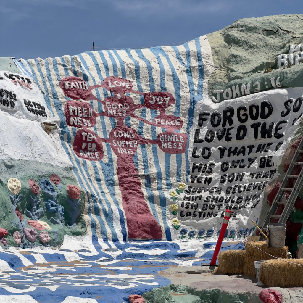 The painted tree at Salvation Mountain Those Someday Goals