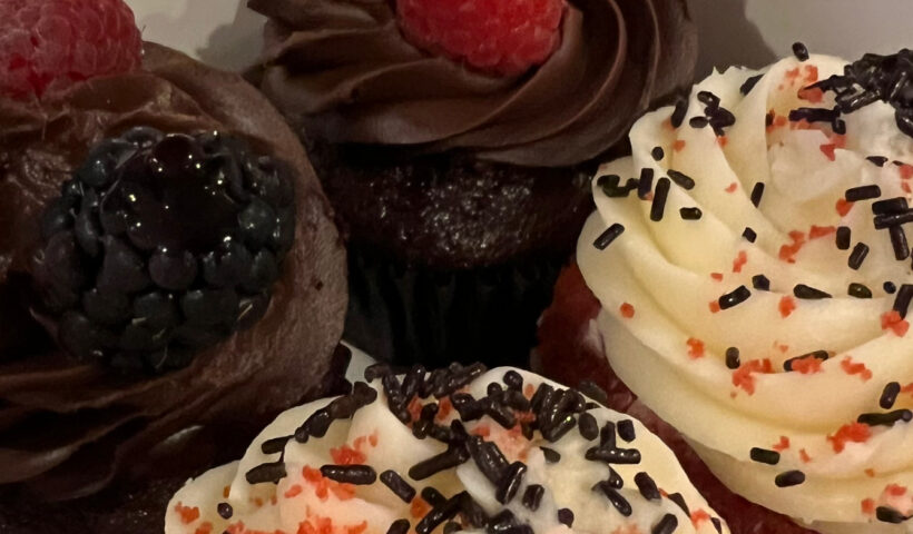 Chocolate and red velvet cupcakes from Sinners & Saints Food and Drink Those Someday Goals